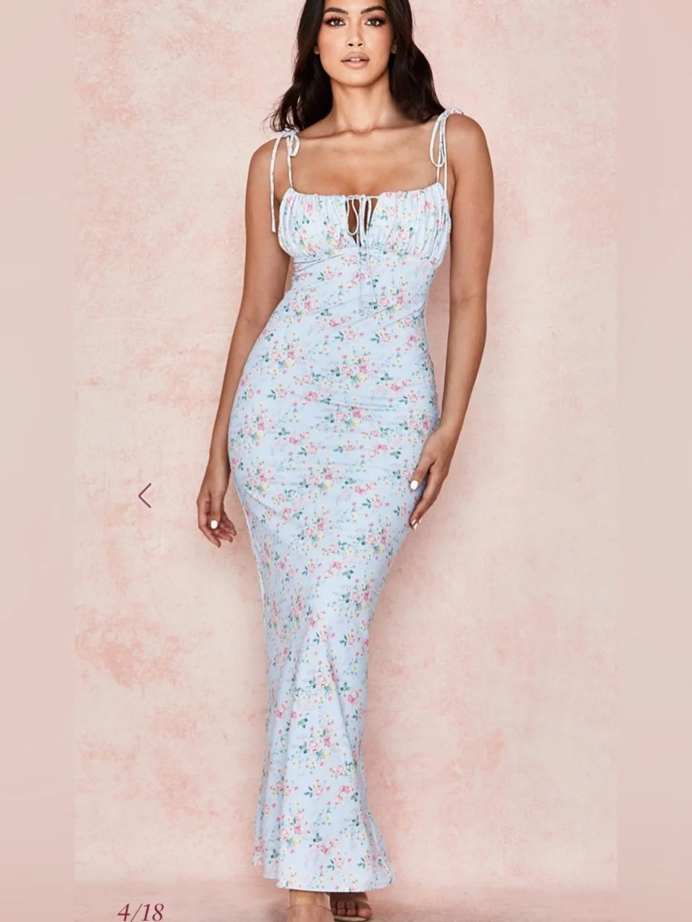 House of CB Light Blue Floral Maxi Dress - Picture 1 of 11